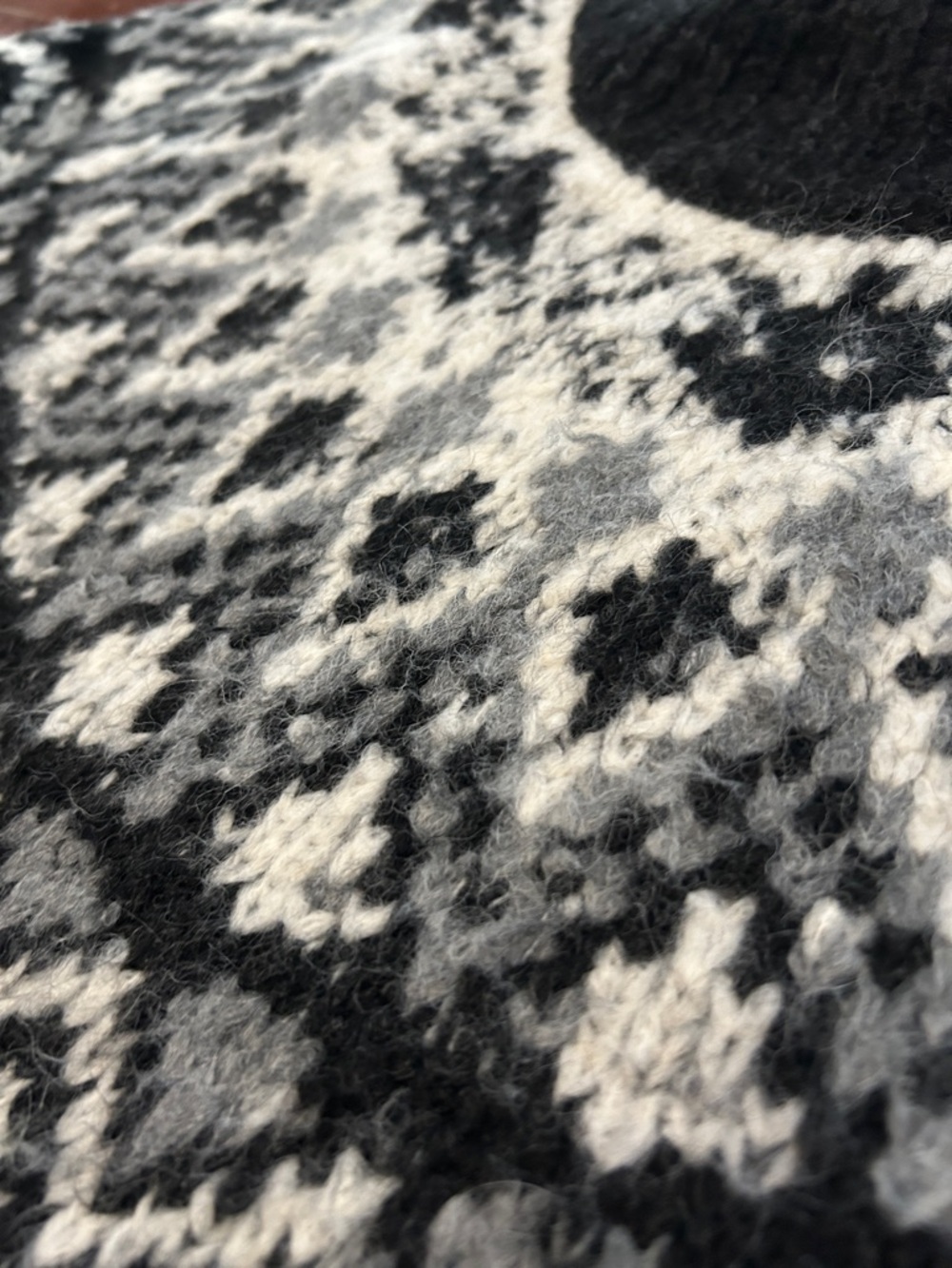 Veronica Beard Black & Cream Nordic-Style Knit Sweater - Picture 7 of 7